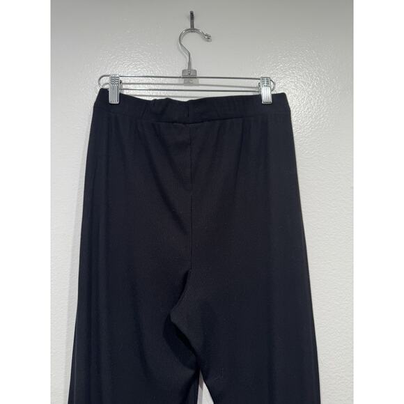 Skims Black Ribbed Pull On Straight Leg Lounge Pajama Pants Size Small READ - Picture 4 of 7
